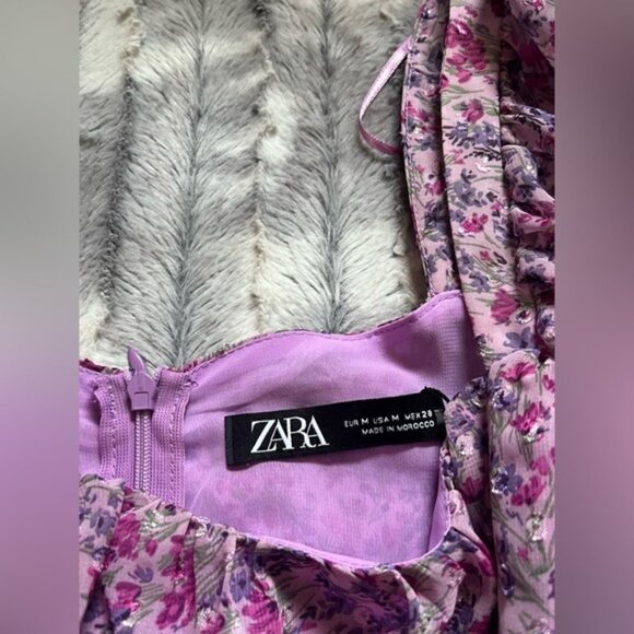 Blogger Fav ZARA FLORAL PRINTED DRESS WITH DRAPING Size Medium - Picture 14 of 15